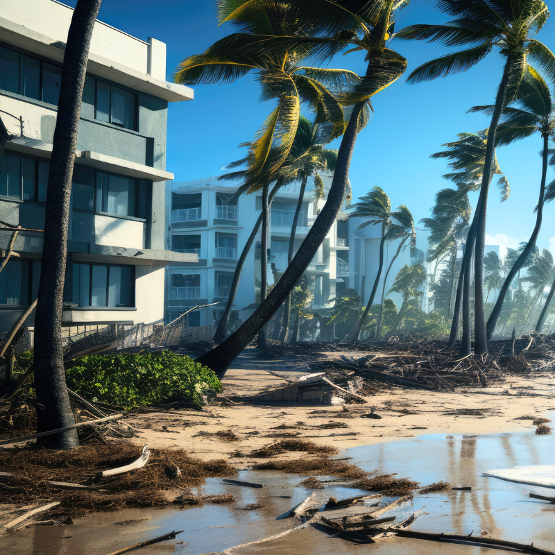 natural disaster aftermath at resort