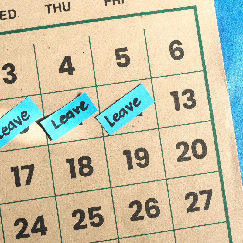 work leave calendar, compensated absences