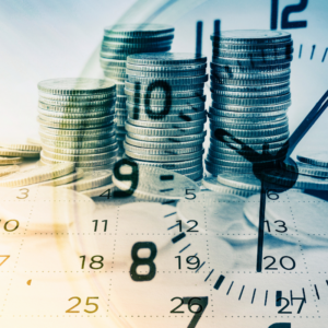 overtime pay, money, clock and calendar