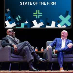 Withum CEO Pat Walsh interviews Chris Gardner at annual SOTF event