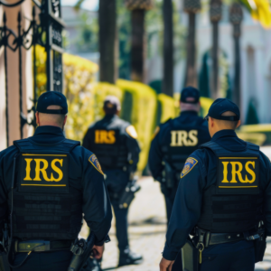 irs agents at mansion